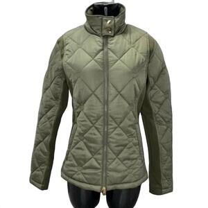 NEW PS OF SWEDEN women's gina quilted full zip jacket in moss green